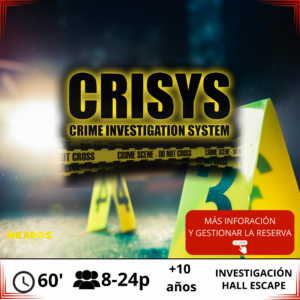 Crisys room escape de 4 a 24 personas. para grupos grandes (hall escape)