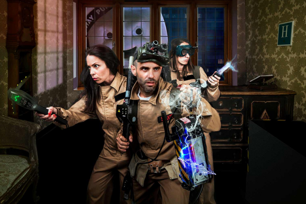 escape room basado en la película de caza fantasmas. escape room de misterio