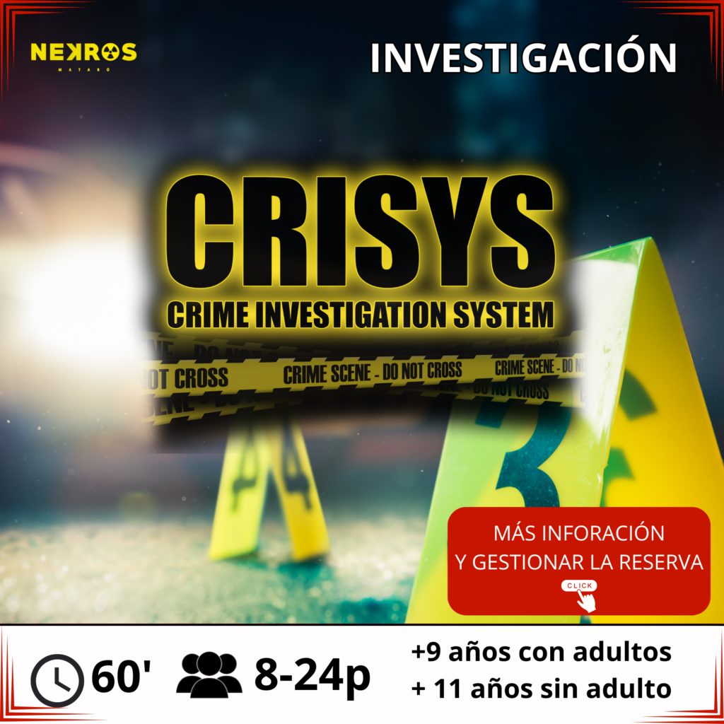 Crisys room escape de 4 a 24 personas. para grupos grandes (hall escape)
