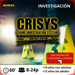 Crisys room escape de 4 a 24 personas. para grupos grandes (hall escape)