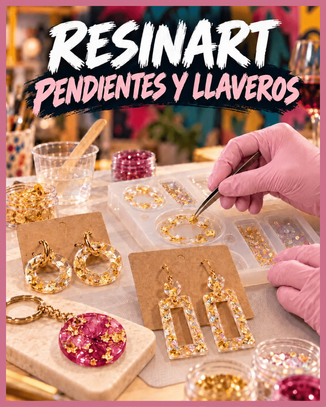 pendientes personalizados con resina